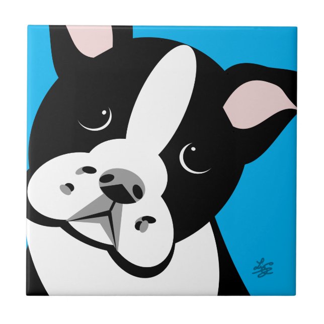 Azulejos de Arte Moderno Terrier Lover em Boston (Frente)