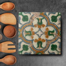 Azulejos de azulejos de flores portuguesas mediter