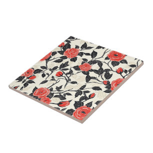 Azulejos De Cerâmica De Rosa De Boho Para Chão De