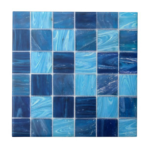 azulejos de chão brilhante azul marinho
