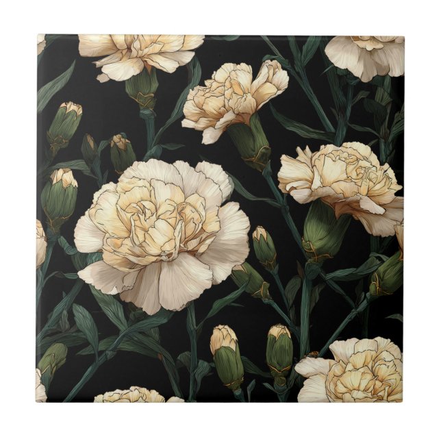 Azulejos de Cravos Art Déco Elegantes para um Inte (Frente)
