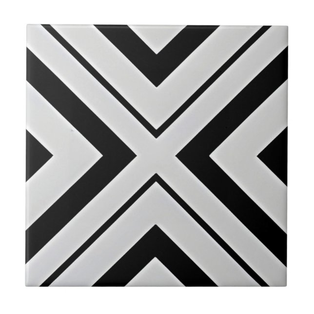 azulejos de diamante preto e branco (Frente)