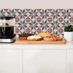 Azulejos de diamantes azuis, cinzas e de cor terre