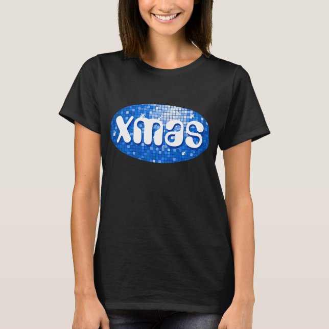 Azulejos de Disco - Camiseta Azul Escuro 'xmas' -  (Frente)