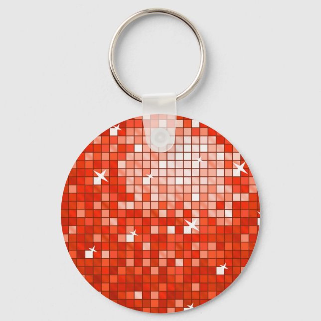 Azulejos de Disco Vermelho chaveiro redondo (Frente)
