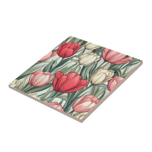 Azulejos De Flor Clássico Tulip Para Interiores Co