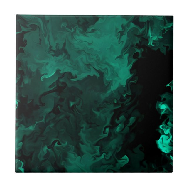 azulejos de malaquite delicado padrão floral (Frente)