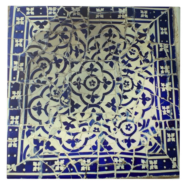 Azulejos de mosaico Barcelona de Guell do parque (Frente)