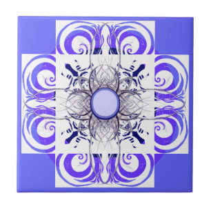 Azulejos de padrão azul e branco