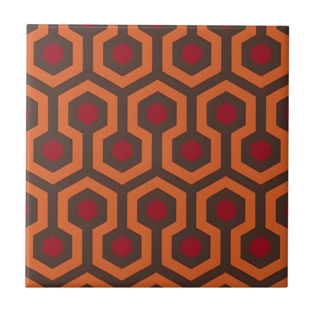 azulejos de padrão laranja vermelho grego (Frente)