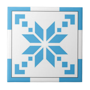 Azulejos de padrões geométricos de azul-claro es