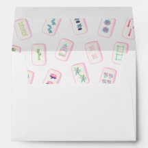 Azulejos de Pastel Mahjong com aquarela Monograma