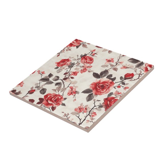 Azulejos De Rosa Boho Art Nouveau Para Espaços Viv (Lateral)