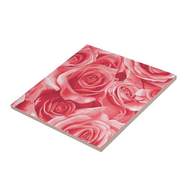Azulejos De Rosa Botânico Coloridos Para O Interio (Lateral)