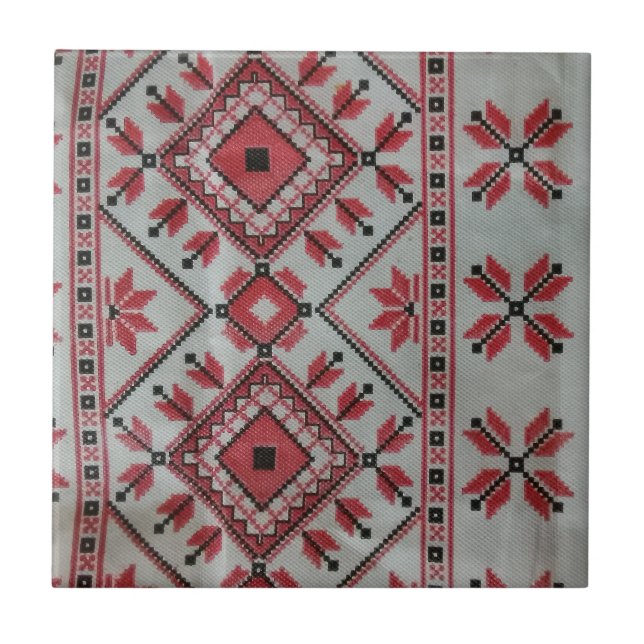 Azulejos decorativos vermelho e preto (Frente)