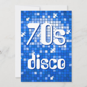 Azulejos Disco Azul Escuro 70s Convite Disco