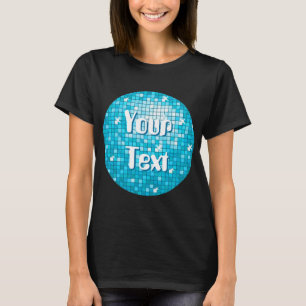 Azulejos Disco Azul Sua t-shirt de texto preto