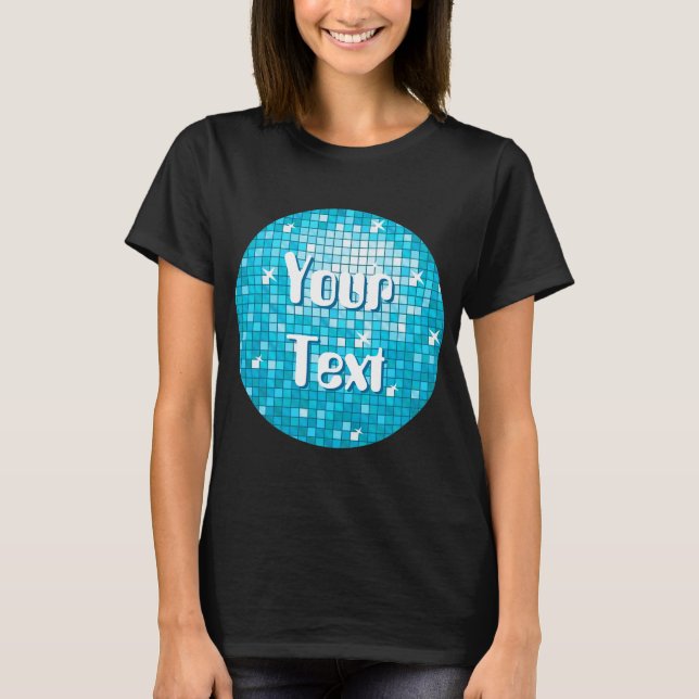 Azulejos Disco Azul Sua t-shirt de texto preto (Frente)