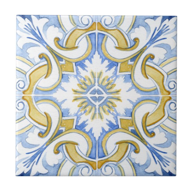Azulejos do Mediterrâneo, majolica, estilo Sicilia (Frente)