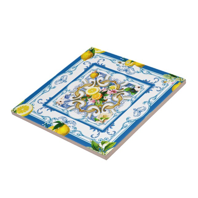 Azulejos do Mediterrâneo, majolica, estilo Sicilia (Lateral)