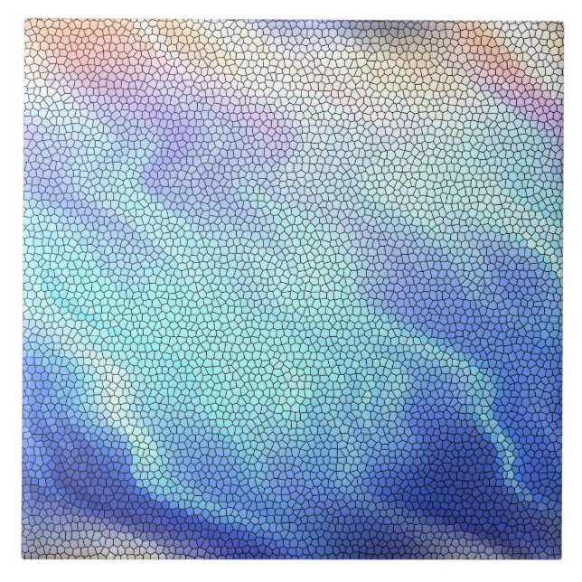 Azulejos do mosaico bonito do Pastel Azul-Azul-Aqu (Frente)