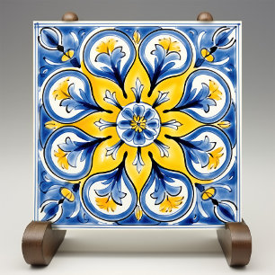 Azulejos Elegância Amarela Azul Ensolarada