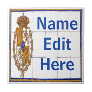 Azulejos espanhóis da letra & do número da casa do