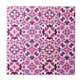 Azulejos Espanhóis Rosa e Roxo