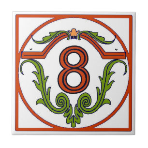 Azulejos espanhóis vermelhos do número da casa da