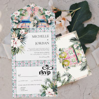 Azulejos Florais | Casamento Tropical Marroquino