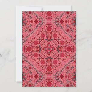 Azulejos florais em vermelho e melancia rosa