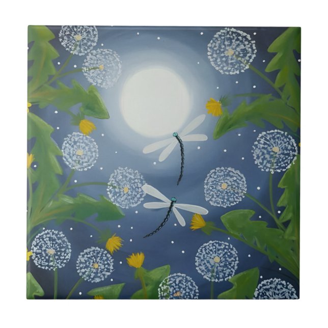 azulejos florais harmoniosos da libélula (Frente)