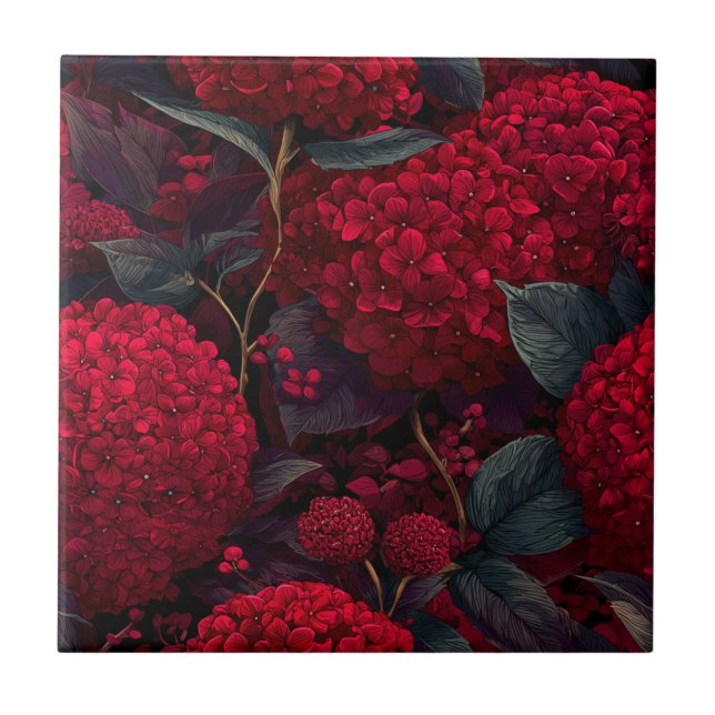 Azulejos Florais Negros Para Pavimento Doméstico (Frente)