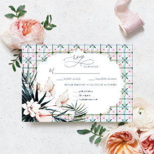 Azulejos Florais Resposta de Casamento Tropical