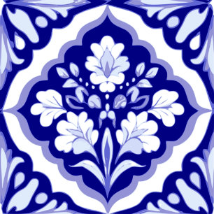Azulejos Floral Azulejos Azul e Branco sem Semente