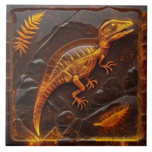 Azulejos Fósseis De Dinossauro Cerâmico Amber