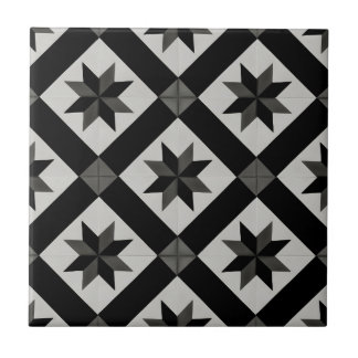azulejos geométricos clássicos a preto e branco