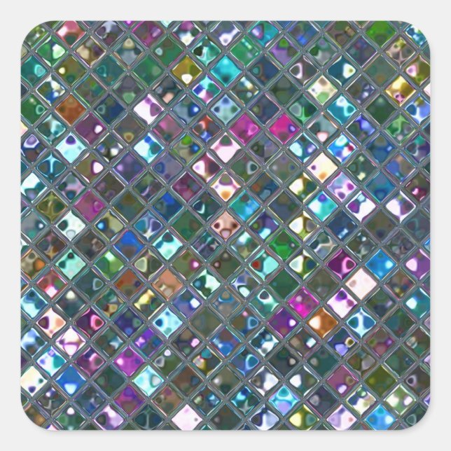 Azulejos Glitz com 2 adesivos multicoloridos com i (Frente)
