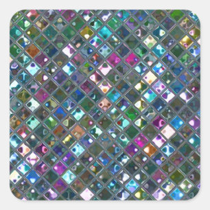 Azulejos Glitz com 2 adesivos multicoloridos com i