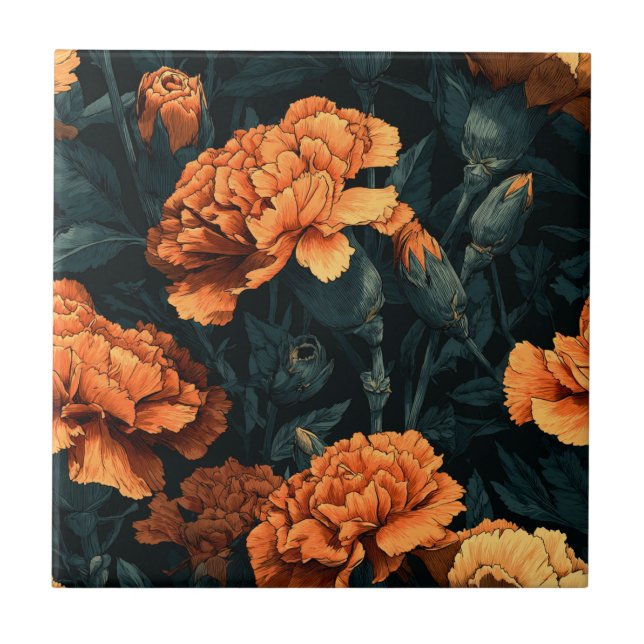 Azulejos Legais de Carnation Retro para Espaço de  (Frente)