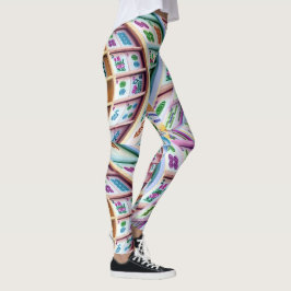 Azulejos Loucos Mah Jongg Leggings