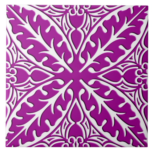 Azulejos marroquinos - ametista roxo e branco (Frente)