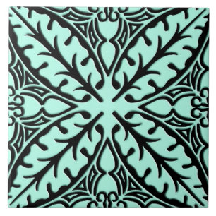 Azulejos marroquinos - aqua azul e preto