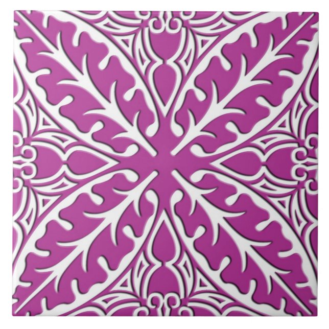 Azulejos marroquinos - orquídea e branco (Frente)