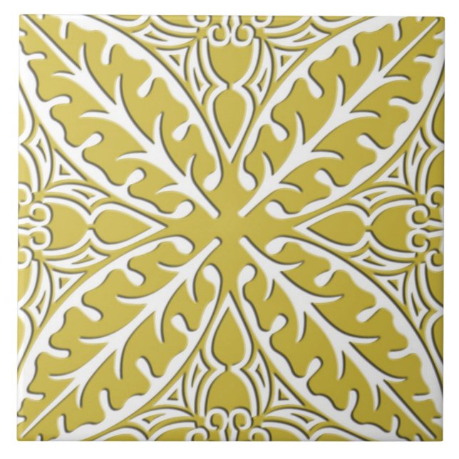 Azulejos marroquinos - ouro e branco da mostarda (Frente)