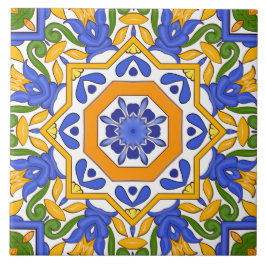 Azulejos mediterrâneos, majólica, verão, azulejo c