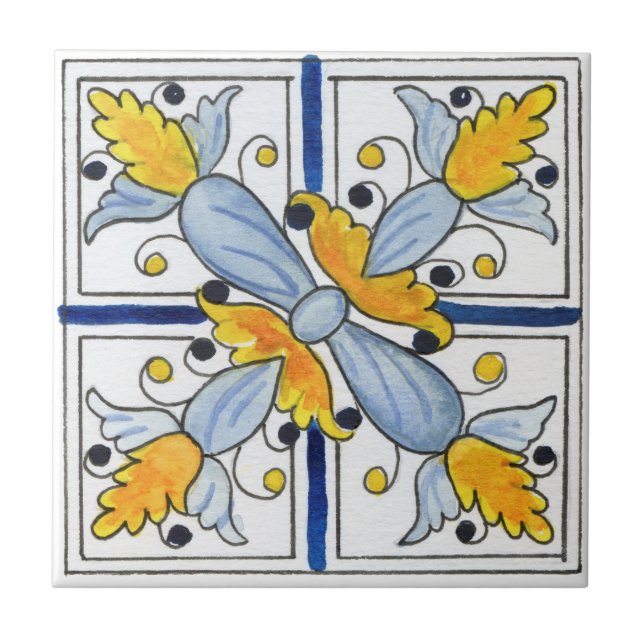 Azulejos mediterrânicos, majolica, estilo Sicilian (Frente)
