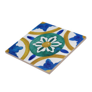 Azulejos mediterrânicos, majolica, estilo Sicilian