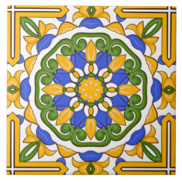 Azulejos mediterrânicos, majolica, Siciliana, Azul