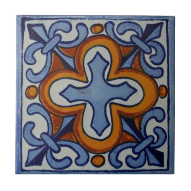 Azulejos Mexicanos Pintados à Mão Respingo 4 (Frente)